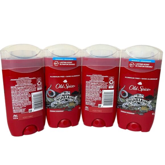 Set of 4 Old Spice MambaKing Scent Deodorant Stick Aluminum Free 3oz Large RARE - Picture 2 of 3